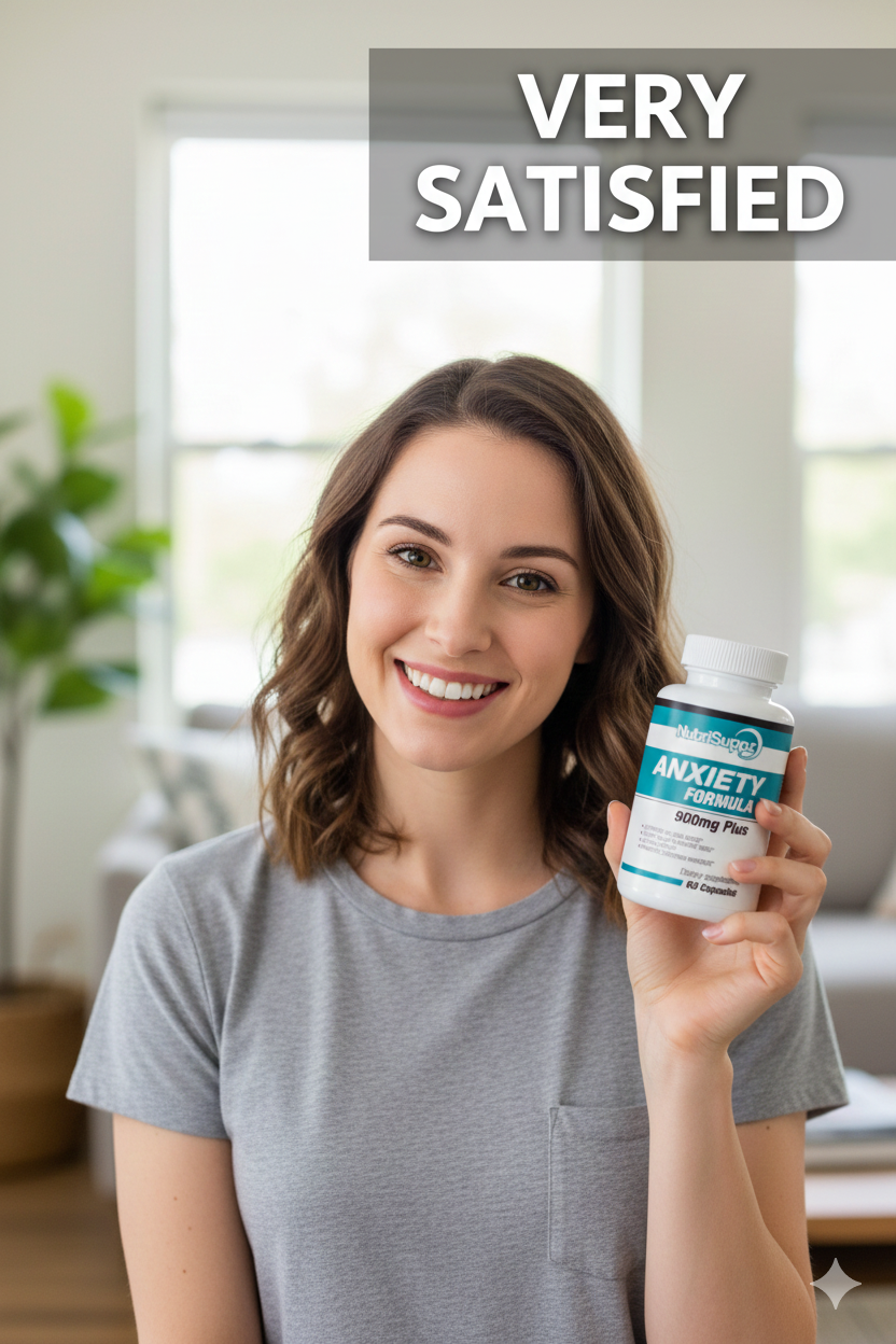 25-year-old woman holding NutriSuppz Anxiety Formula